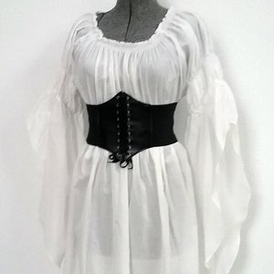 Renaissance Chemise Dress Long Tiered Cotton Pirate Medieval Elvin