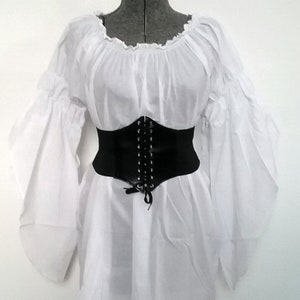 PLUS Renaissance Chemise Blouse Long Tiered Sleeves Cotton Pirate Medieval Elvin