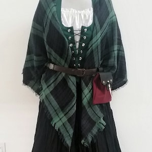 Celtic Dress Tartan Renaissance Dress Medieval Chemise Bodice Skirt Costume Cospaly Halloween Your choice