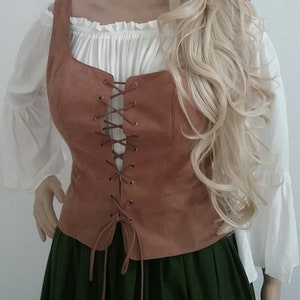 Renaissance Bodice with Peplum Hem Medieval Pirate Fairy Steampunk