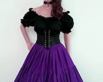 Malloom Women's Medieval Renaissance Costume Set - Blouse, Skirt, Corset, Belt & Accessories For Themed Parties