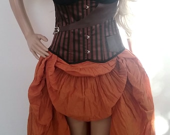 Steampunk Pirate Dress Stripes Renaissance Medieval Gothic Complete Costume
