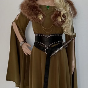 Renaissance Fairy Dress with Long Flowy sleeves Viking Celtic S - 5X