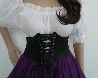 Renaissance Corset Belt Plus 5X 6X Black Waist Cincher Underbust Corset Steampunk Costume Medieval Pirate Wench 8 Colors