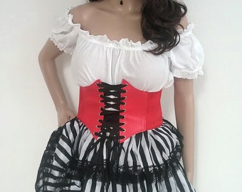 Steampunk Pirate Dress Stripes Renaissance Lolita Goth Complete Costume