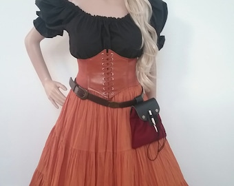 Renaissance Dress, Corset, Skirt, Blouse Complete Outfit 3 Pieces