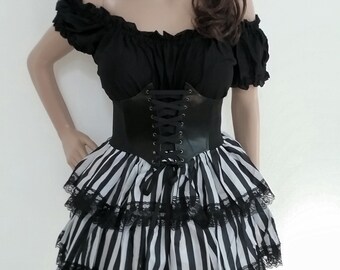 Steampunk, Pirate Dress, Stripes, Complete Costume, 3 Pieces
