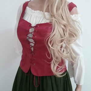 Renaissance Bodice with Peplum Hem Medieval Pirate Fairy Steampunk