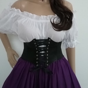 Renaissance Corset Belt Plus 5X 6X Black Waist Cincher Underbust Corset Steampunk Costume Medieval Pirate Wench 8 Colors