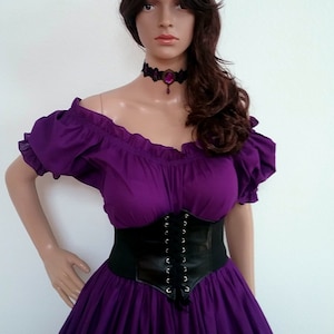 Renaissance Blouse Choose Color Steampunk BOHO Peasant Pirate Wench Cosplay Elvin Faire Festival Purple