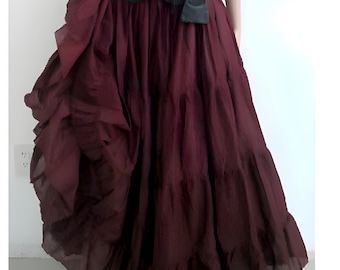 Skirt Renaissance, Cottagecore,   High Low, Cotton