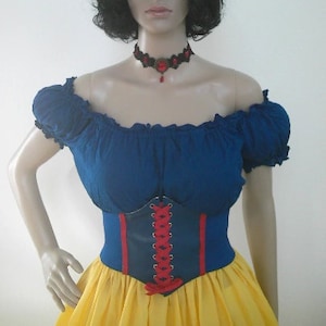 CHOOSE COLOR Renaissance Midriff Blouse BOHO Steampunk Belly Dance Wench Pirate Peasant Dirndl