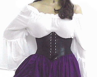 Renaissance Blouse Chemise Pirate Medieval Peasant Top Steampunk Bell Sleeve Off Shoulder Long Sleeve S  2XL