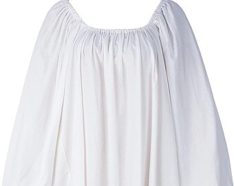Custom made Plus Renaissance Chemise with long sleeves & elastic at the wrists.