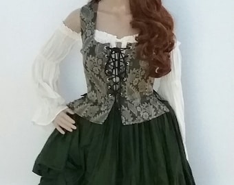 Renaissance Dress Bodice Outlander Blouse Skirt Cosplay Dress Victorian Con Halloween Medieval LARP Costume