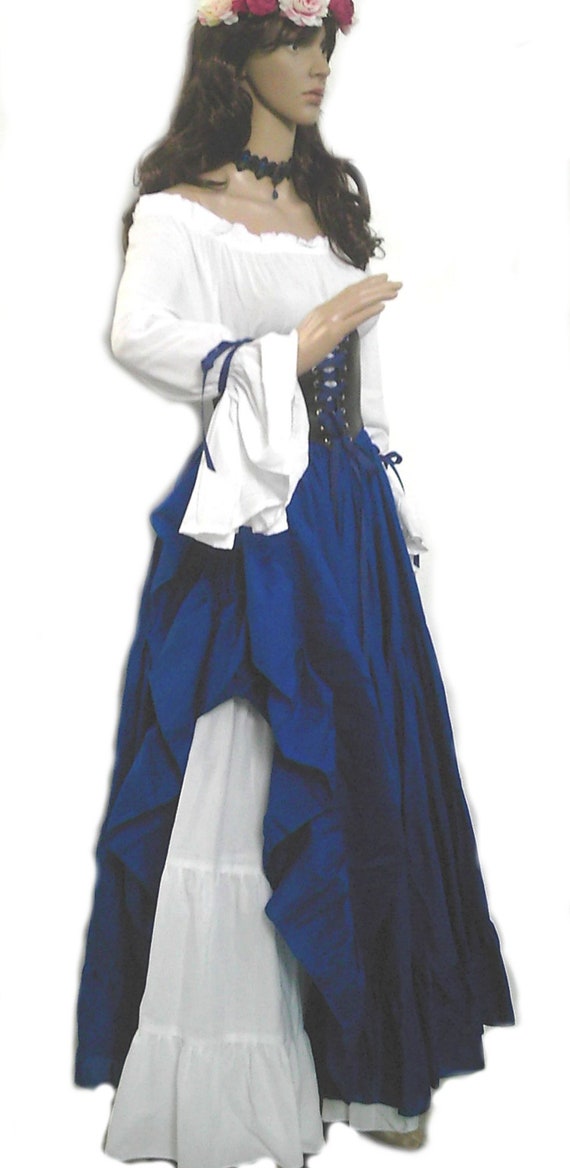 Renaissance Dress Corset Skirt Chemise Wench Pirate Medieval 
