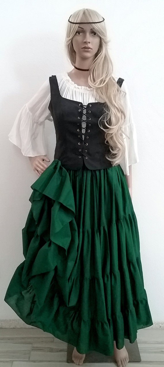 LISTO PARA ENVIAR L Vestido renacentista Elvin Pixie Vestido Hada Chemise Corpino Falda Cazadora Disfraz Cospaly Halloween Etsy Mexico