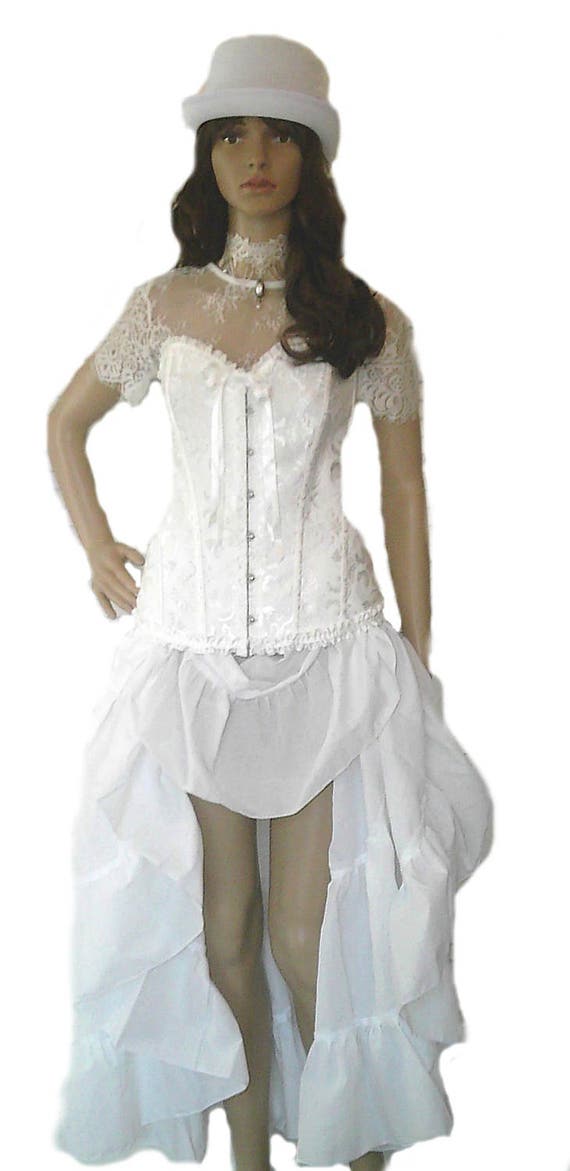 white steampunk dress