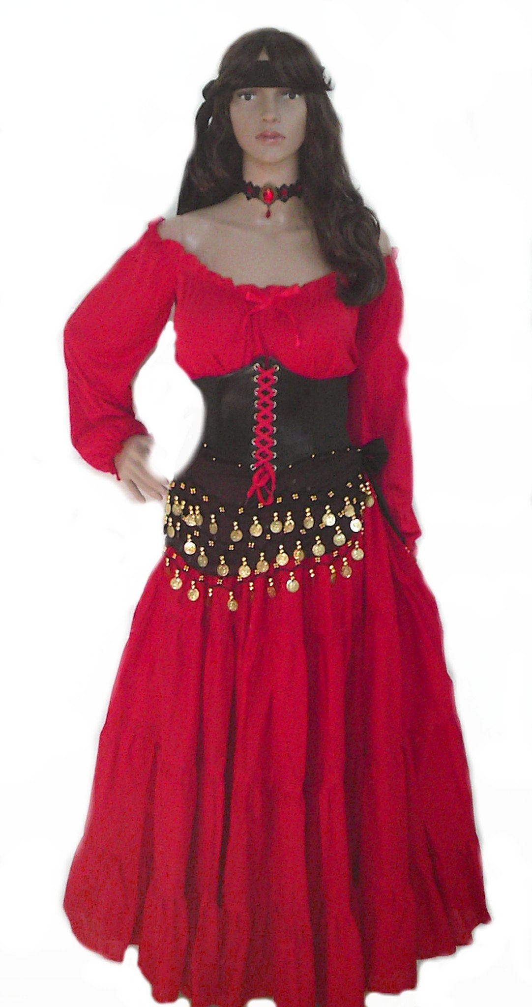 PIRATE WENCH DRESS Renaissance Gypsy Fortune Teller Halloween - Etsy