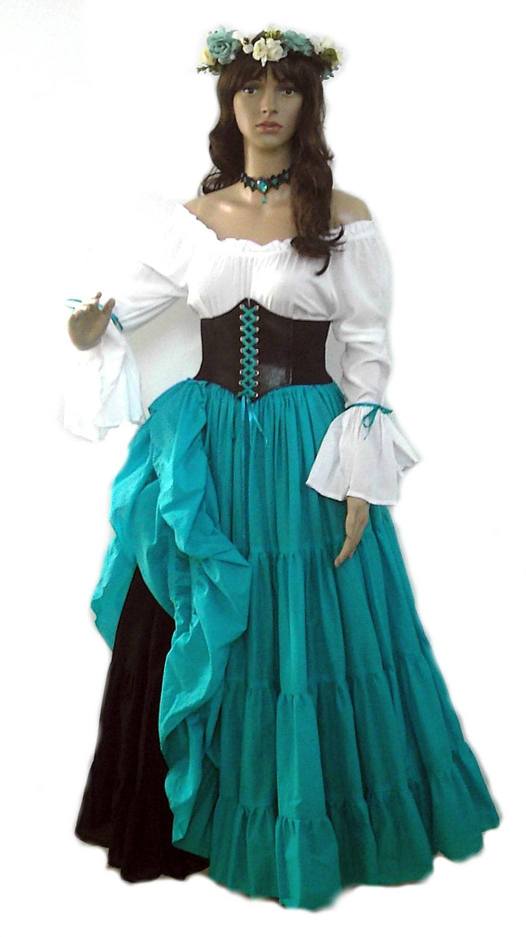 Turquoise Corset Belt Waist Cincher Underbust Corset Renaissance Steampunk  Costume Medieval Pirate Wench S-L -  Canada