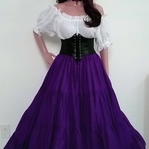 RENAISSANCE Skirt STEAMPUNK 100% Cotton 10 yards wide Pirate VICTORIAN Costume Medieval Choose Color VIOLET