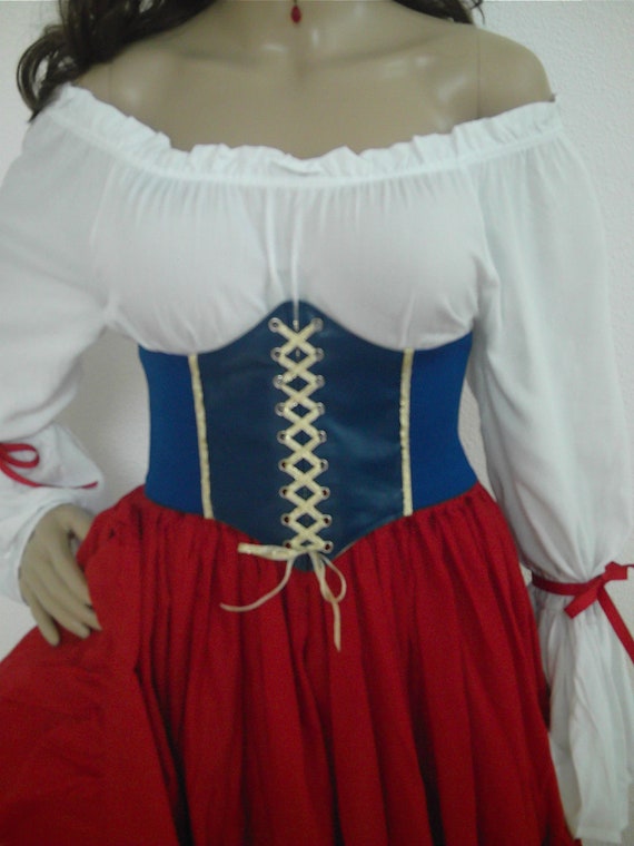 Blancanieves inspirado traje corsé cinturón Disney traje renacimiento  gitano Cosplay Halloween pirata AZUL -  México