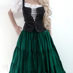 RENAISSANCE Skirt STEAMPUNK 100% Cotton 10 yards wide Pirate VICTORIAN Costume Medieval Choose Color DARK GREEN