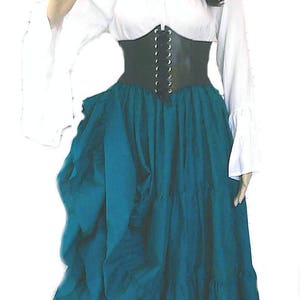 Plus Renaissance Dress Chemise Corset Outfit 3 pcs Wench Pirate Medieval Steampunk Costume Celtic Cosplay Fair Teal