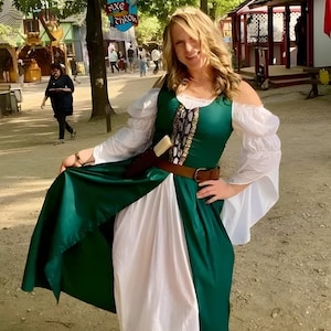 Renaissance Corset Dress Celtic Overdress With Boning to Trim Waist Choose Color & Pieces