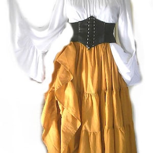 RENAISSANCE Skirt STEAMPUNK 100% Cotton 10 yards wide Pirate VICTORIAN Costume Medieval Choose Color image 7