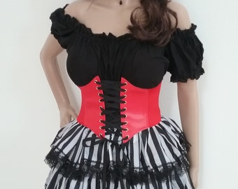 Steampunk Pirate Dress Stripes Renaissance Lolita Goth Complete Costume