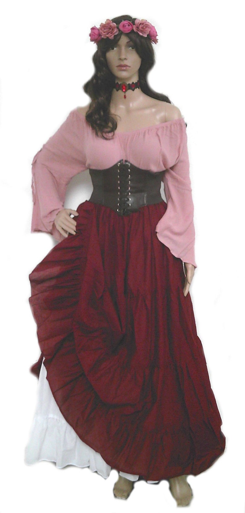 Renaissance Pirate Gypsy Dress Chemise Corset Outfit Waist - Etsy