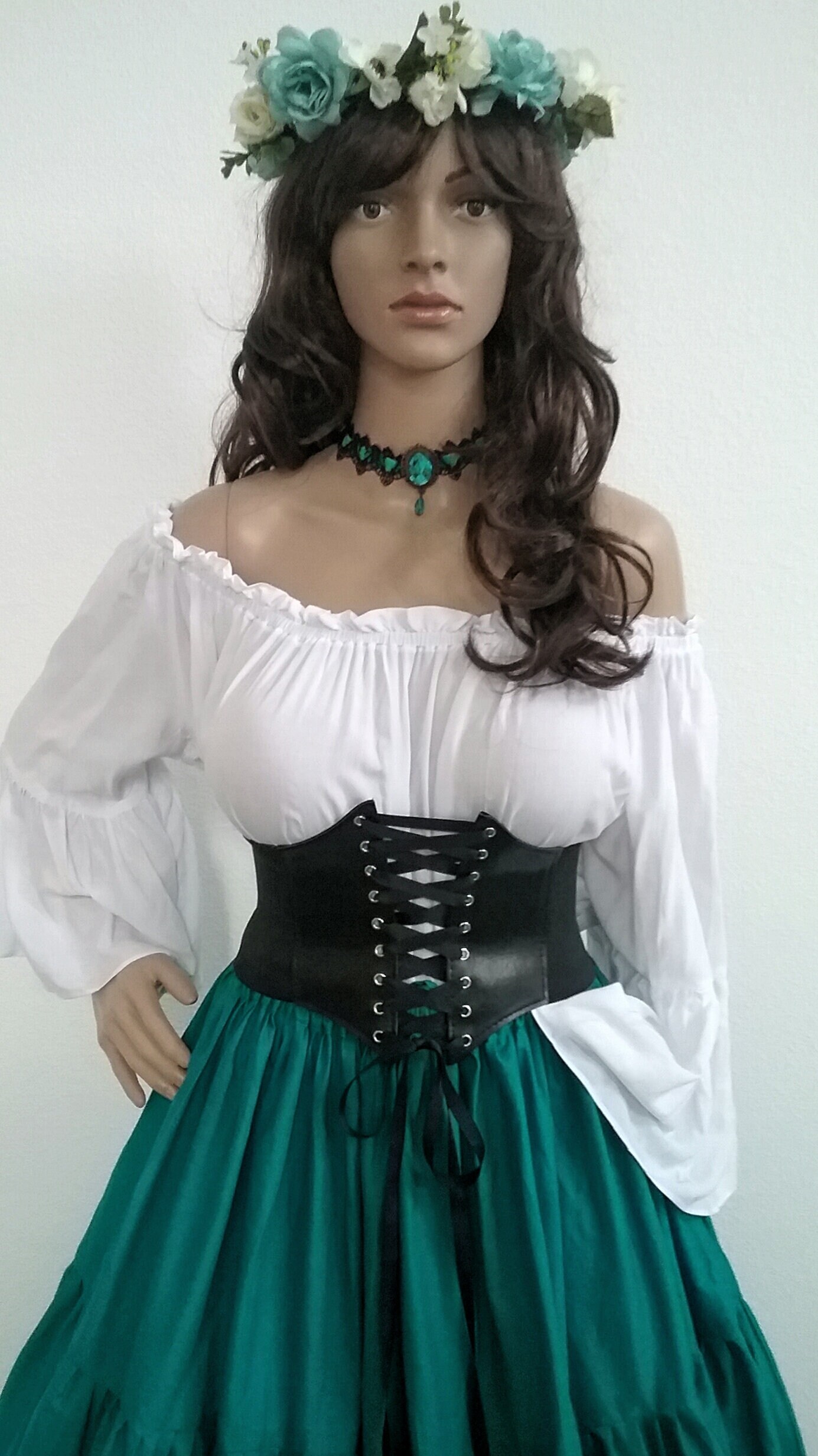 6165 Women Corset Belt Vintage Underbust Boned Renaissance Wide Leather Underbust Corset Belt – French Meadows main image 2