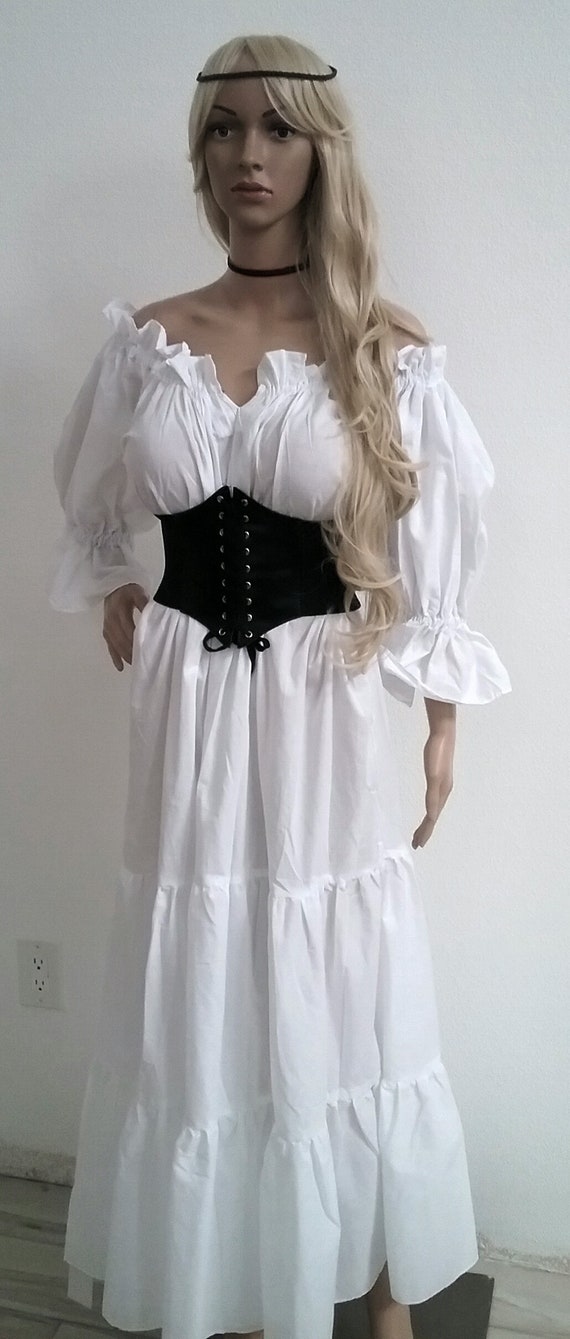 Renaissance Chemise vestido largo algodón pirata medieval Elvin -   España