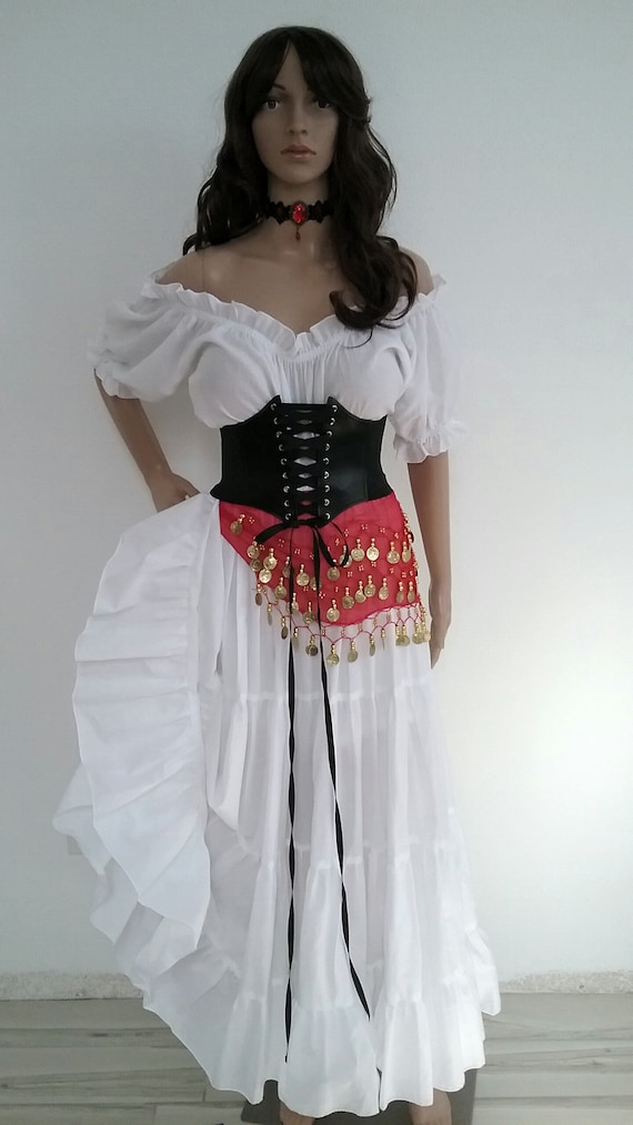 Pirate Renaissance Dress Corset Gypsy Costume Fortune Teller