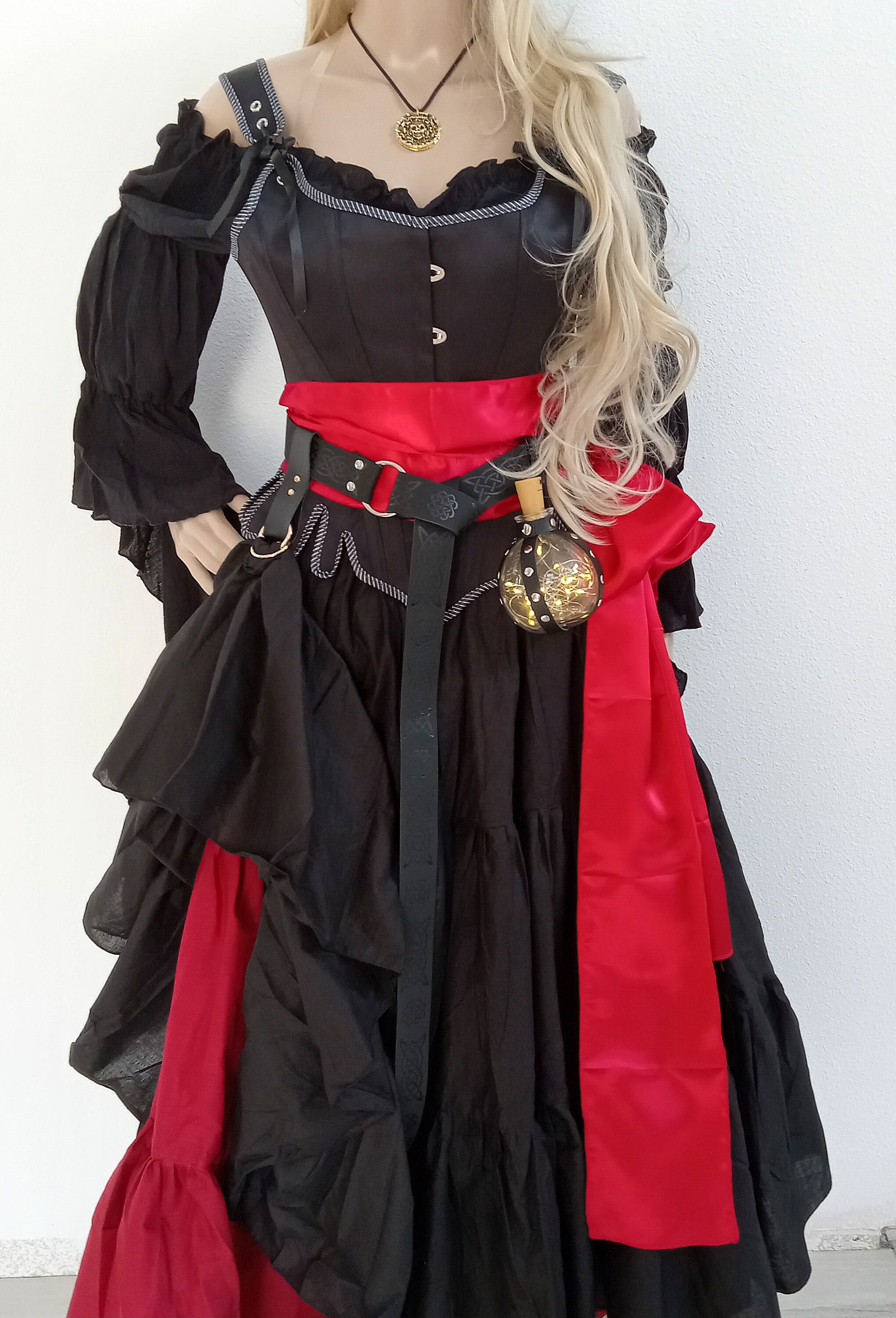 Vestido Blanco De Hombros Descubiertos Con Volantes Para Niña, Estilo Bohemio Y Midi, Ideal Para Disfraz Pirata O Carnaval, Talla Grande