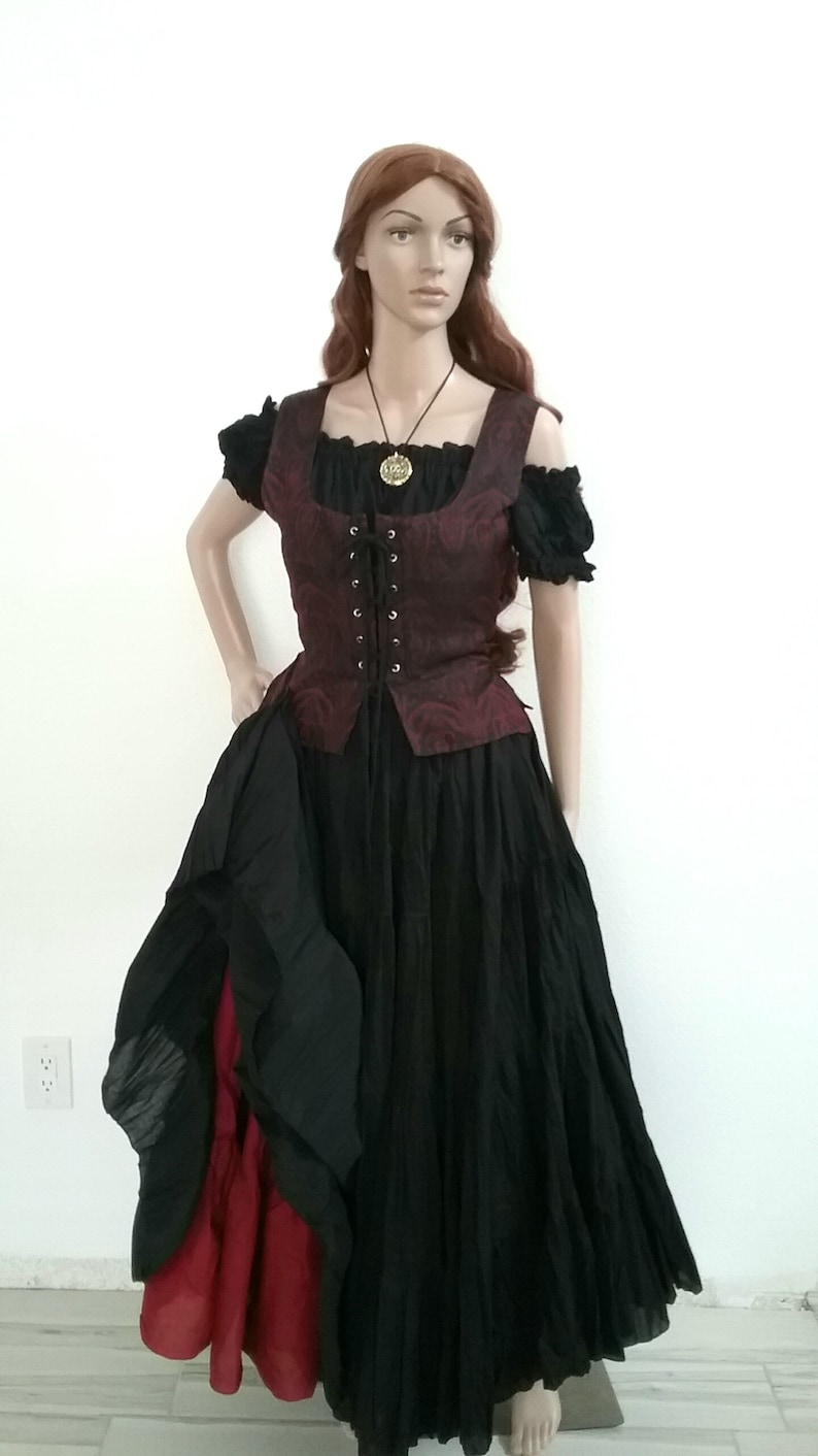 Renaissance Dress Bodice Witch Pirate Sorcerous Blouse Skirt - Etsy