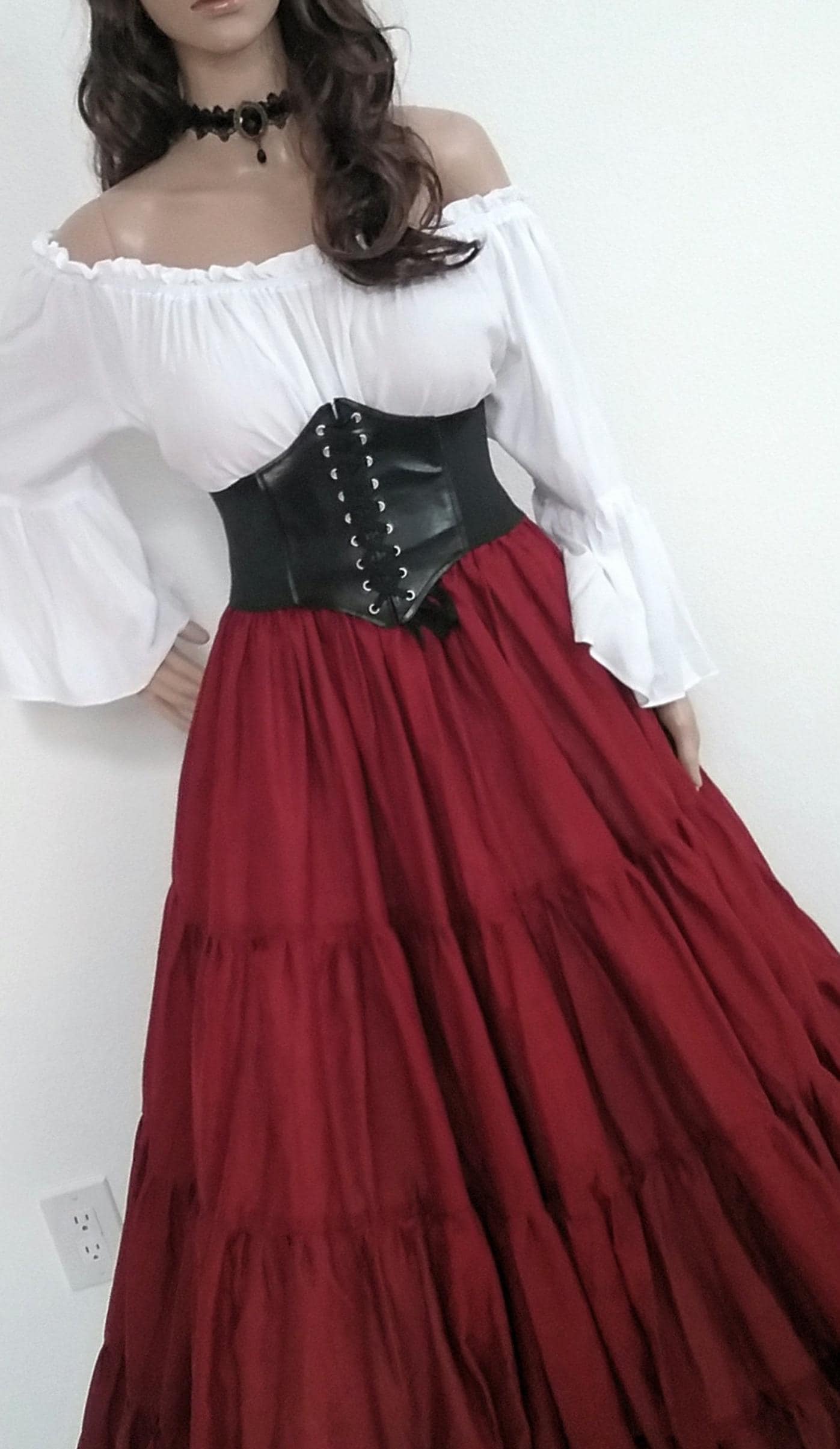 Nuoqi Renaissance Corset Hoodie Dress For Women – Pirate Peasant Costume With Pockets, Perfect For Fairs &
