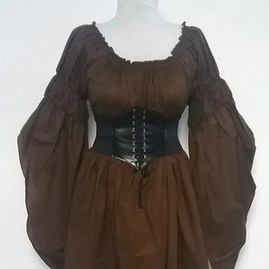 READY TO SHIP Renaissance Chemise Blouse Long Tiered Sleeves Cotton Pirate Medieval Elvin