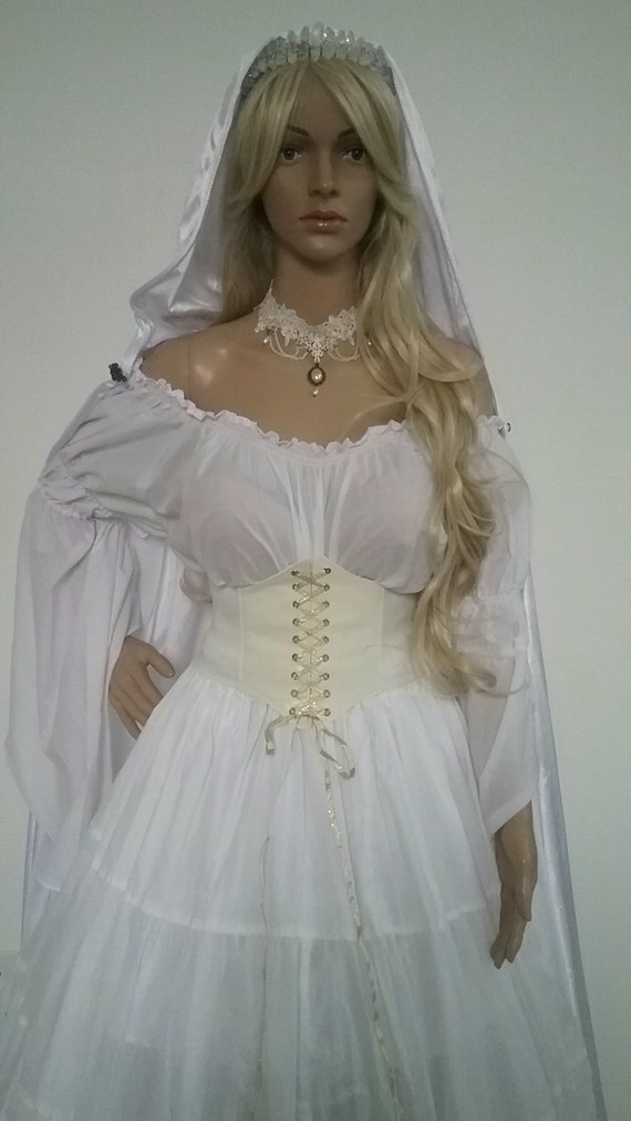 LISTO para enviar vestido renacentista blanco vestido de novia corsé  Chemise pirata medieval LARP Wench traje -  México