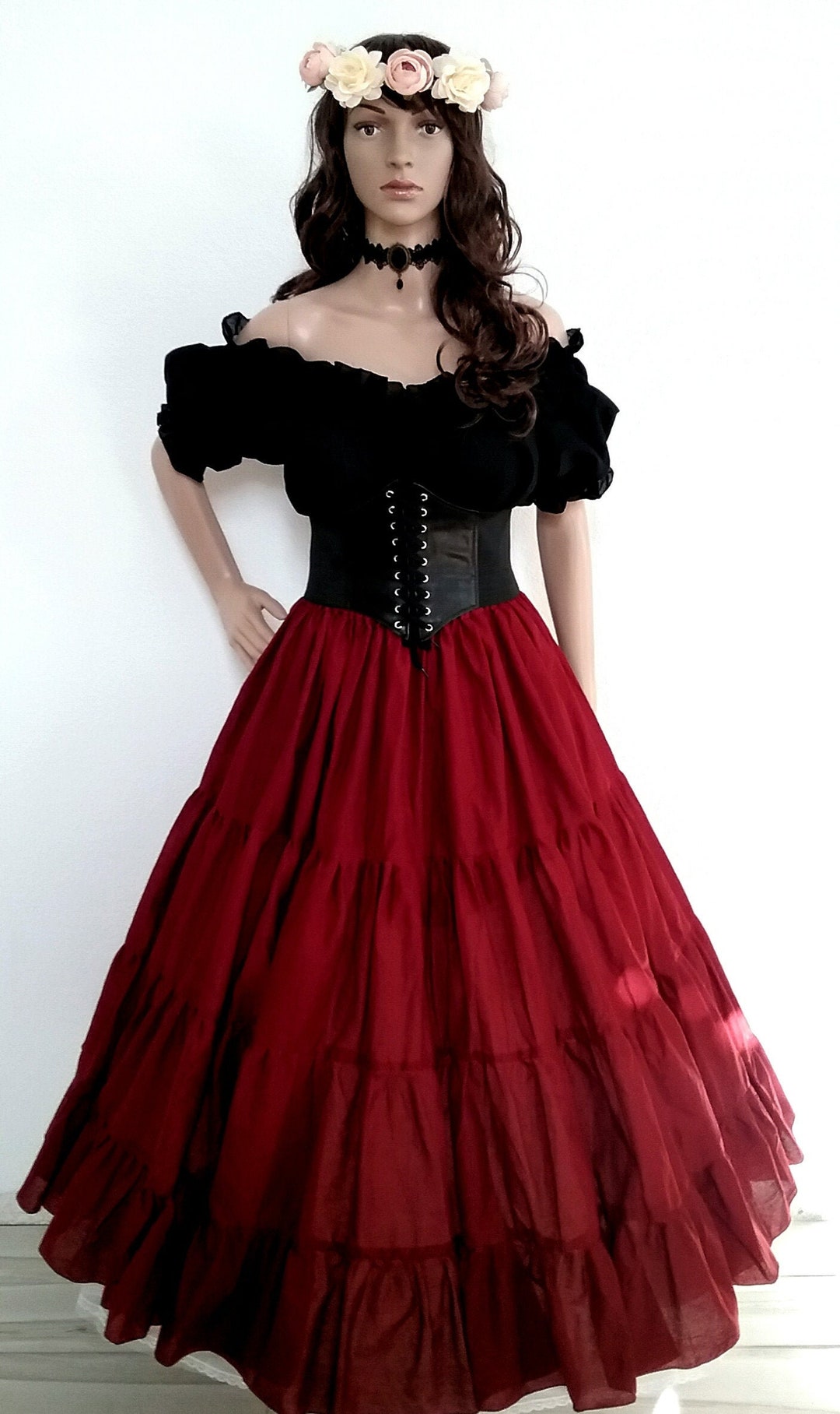 Renaissance Dress Chemise Corset Outfit 3 Pcs Wench Pirate - Etsy
