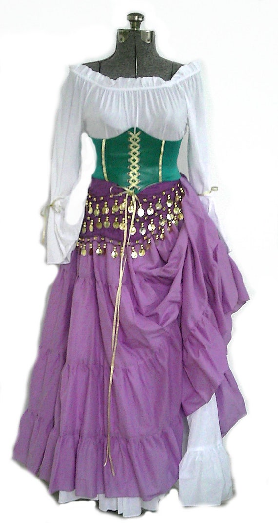 Esmeralda Costume Corset Belt 4 Pieces Hunchback of Notre Dame Inspired  Disney Costume Gypsy Cosplay Halloween 