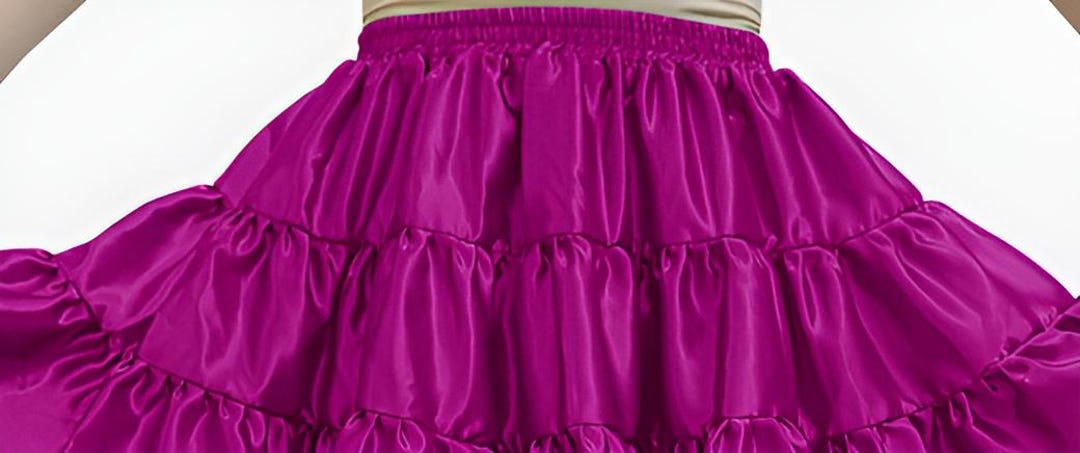 Satin Ruffled Circle Skirt, Red Violet, Versatile, Costume Size, L - Etsy
