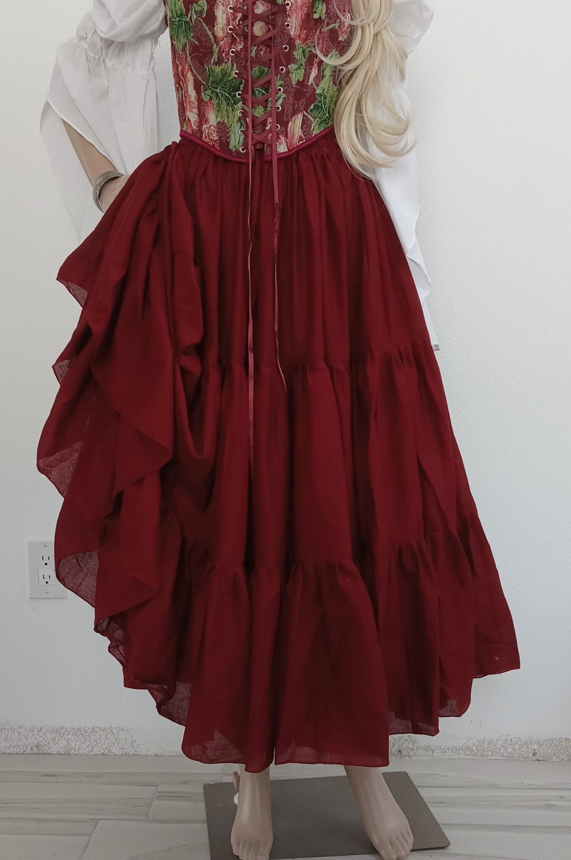 RENAISSANCE Skirt STEAMPUNK 100% Cotton 10 yards wide Pirate VICTORIAN Costume Medieval Choose Color
