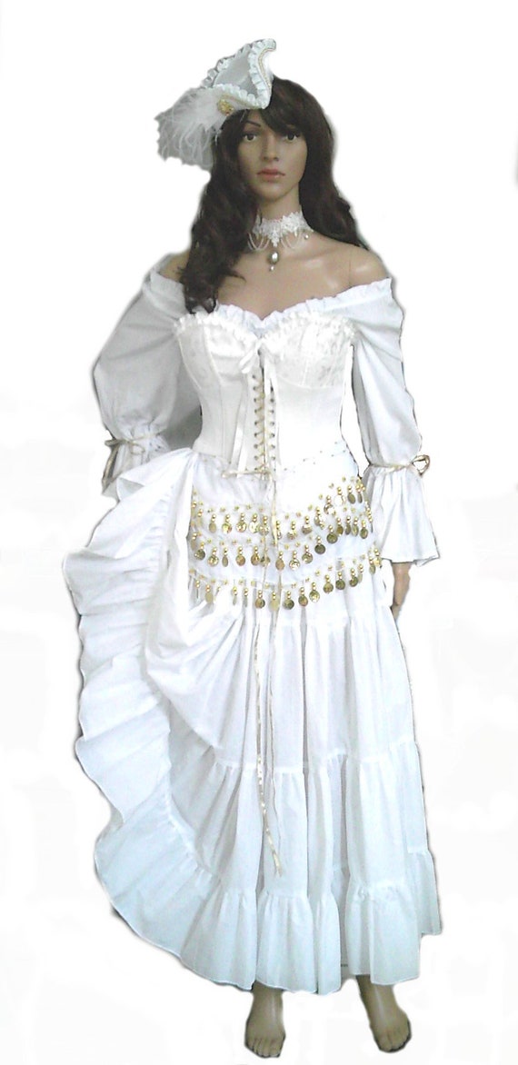 Pirate Dress Renaissance Wedding Corset Gown Steampunk Corset