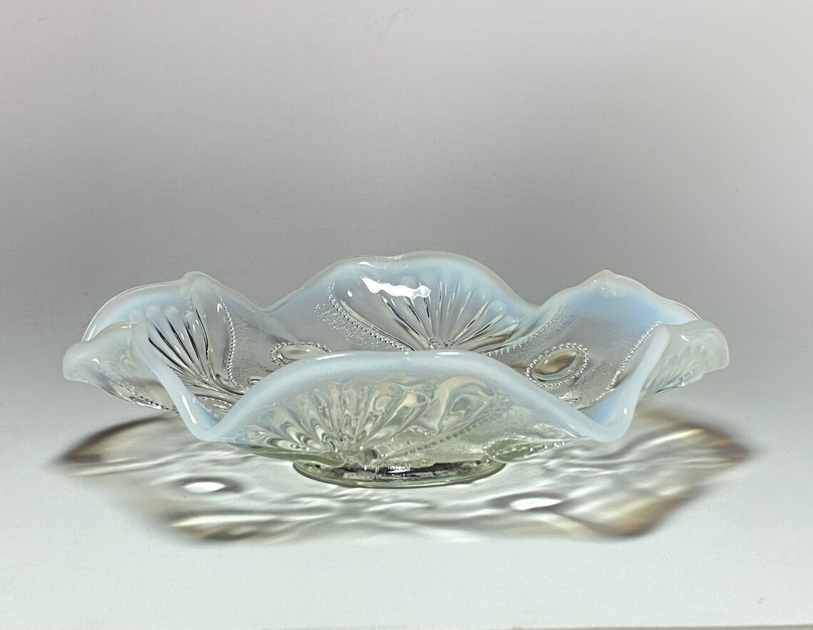 Vintage Jefferson Glass Company Clear Opalescent Jewel and Fan Etsy