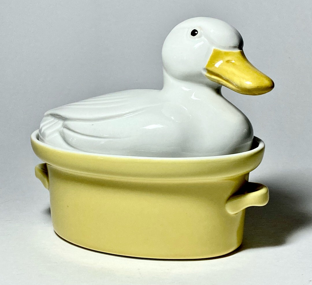 Vintage Carbone Hall Pottery Covered Duck Casserole Dish Etsy