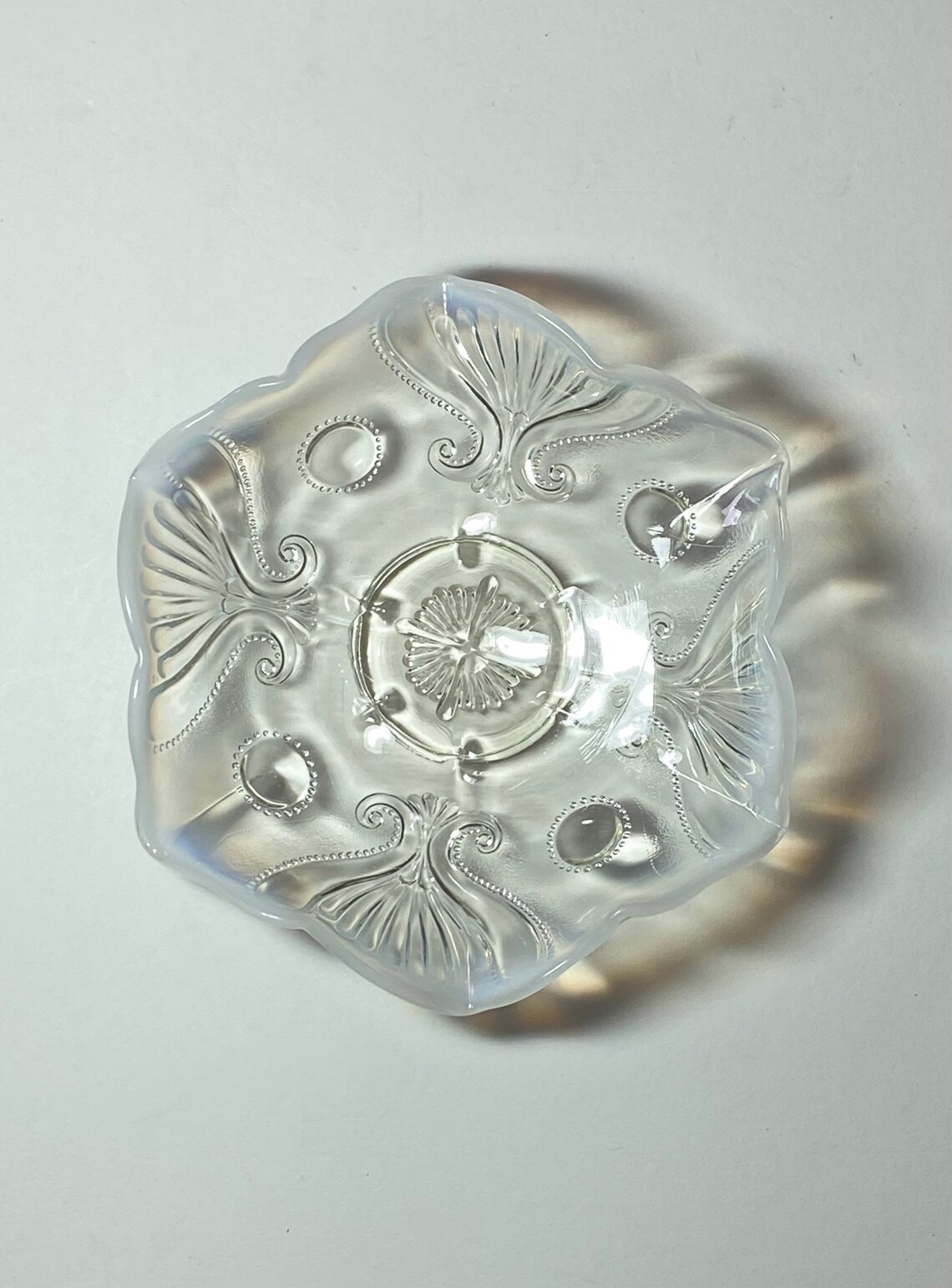 Vintage Jefferson Glass Company Clear Opalescent Jewel and Fan Etsy