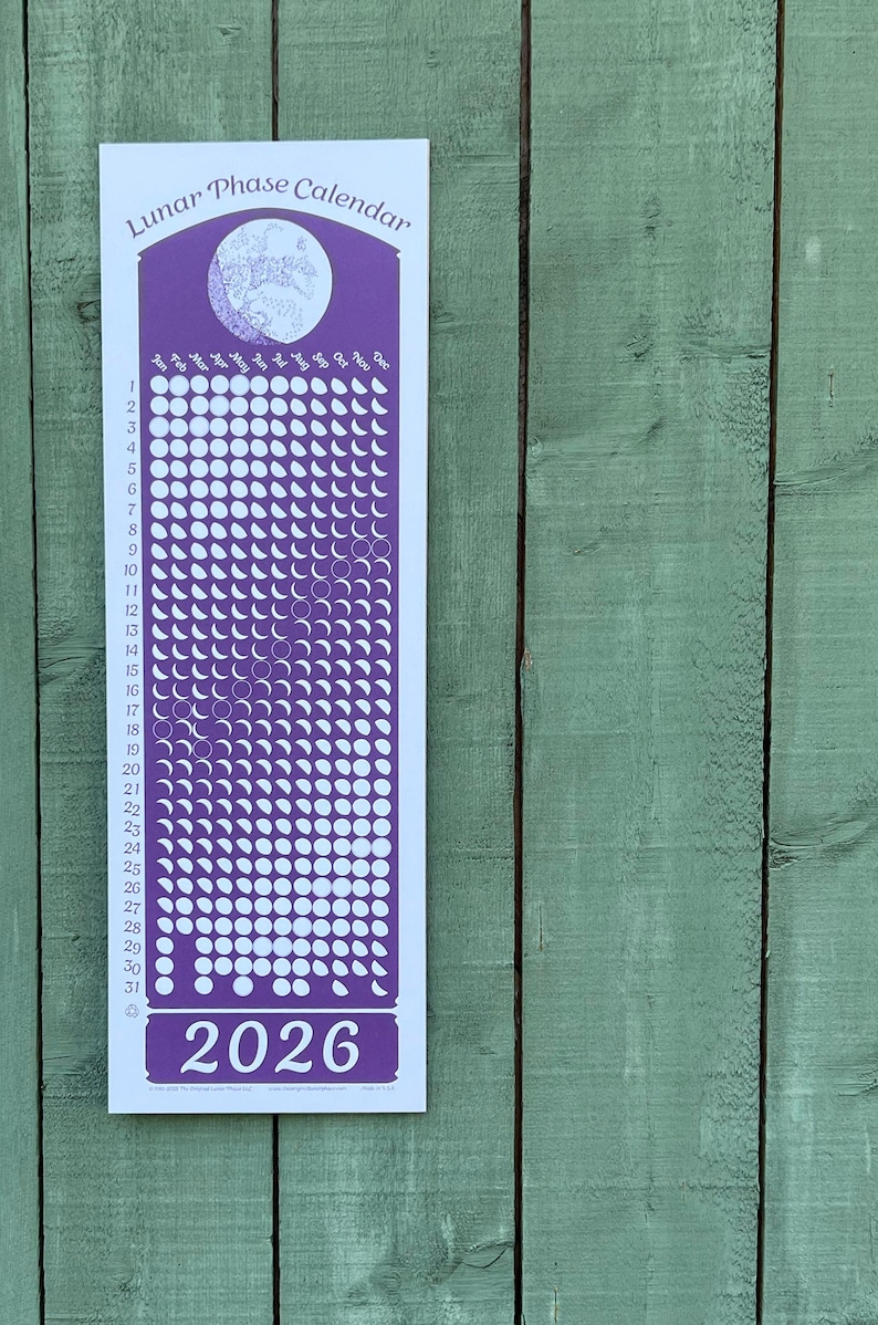 2026 Lunar Phase Calendar Print: Moon Art Poster in a Tube - Etsy