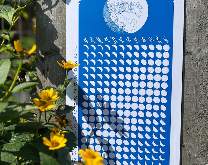 2025 Sky Blue Lunar Phase Calendar, 2025 Lunar Phase Calendar, 2025